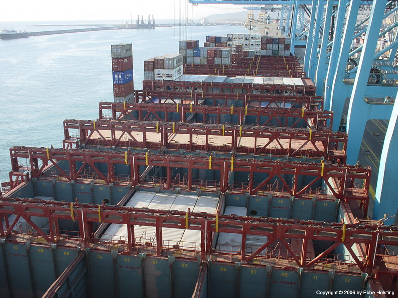 Empty Container Ship